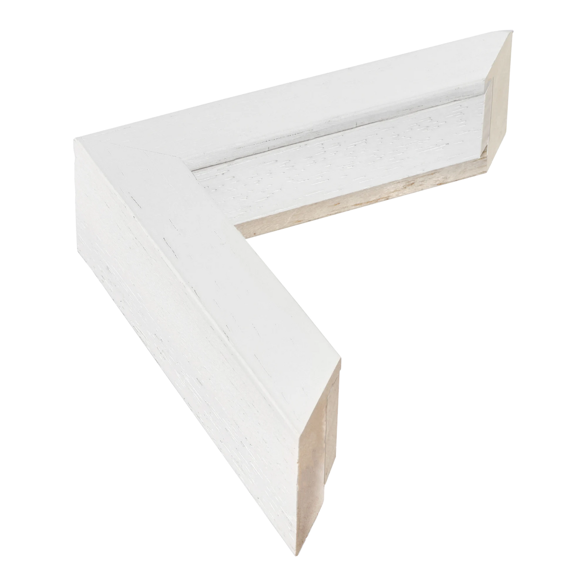 Spacer I in white grain & white picture frame