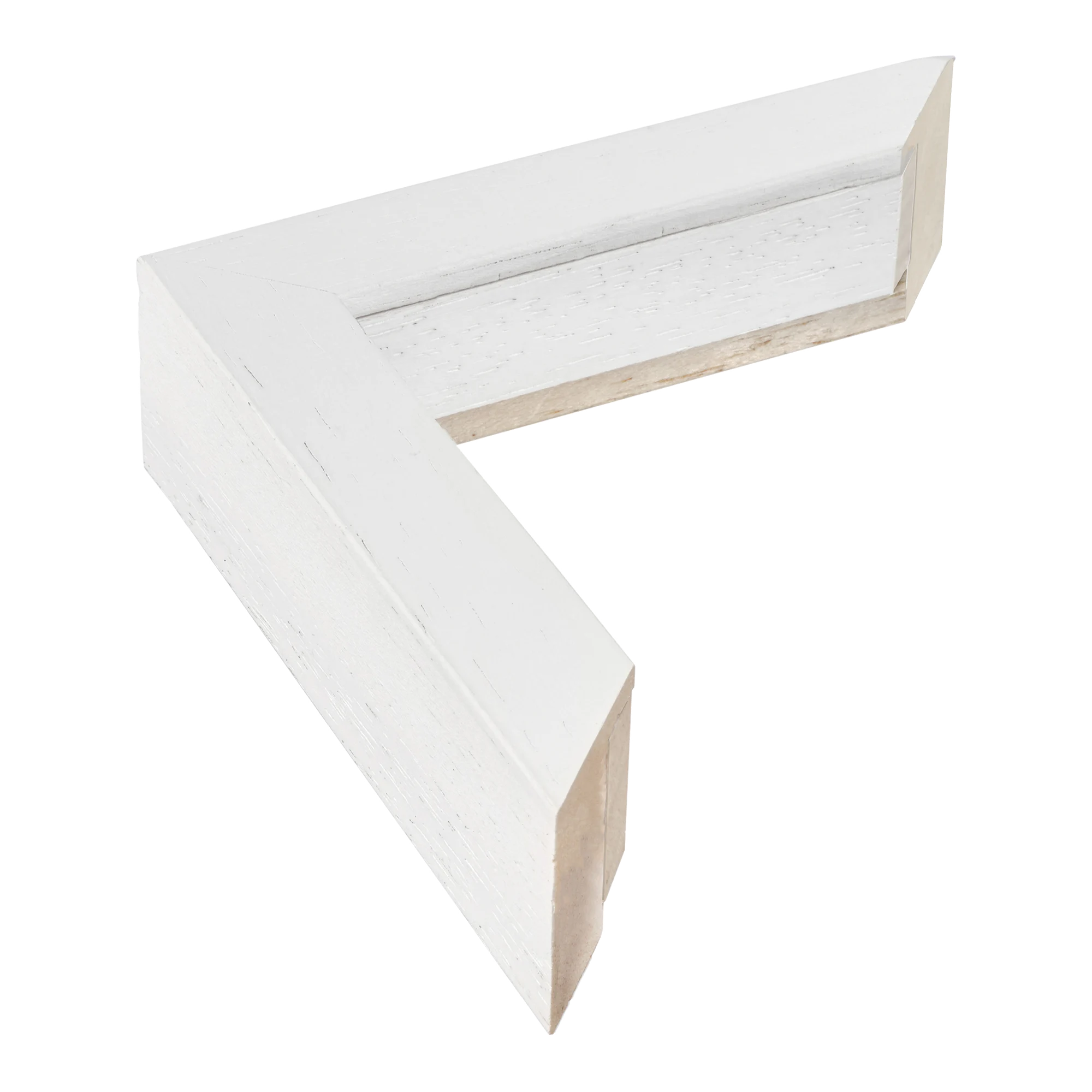 Spacer I in white grain & white picture frame