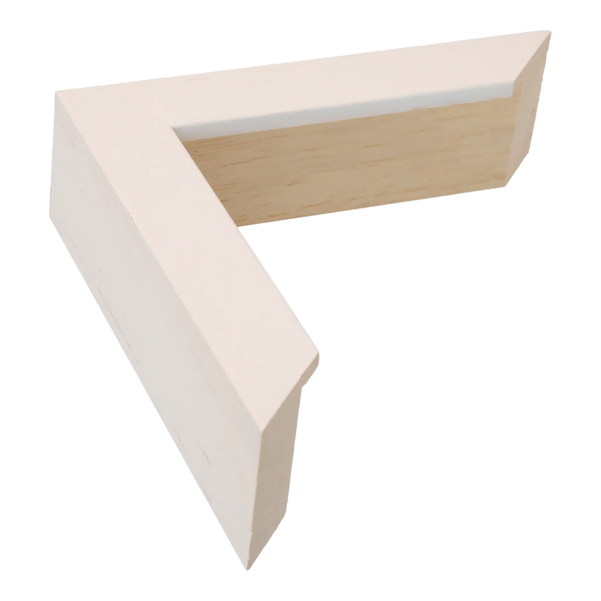 Spacer I in white grain picture frame