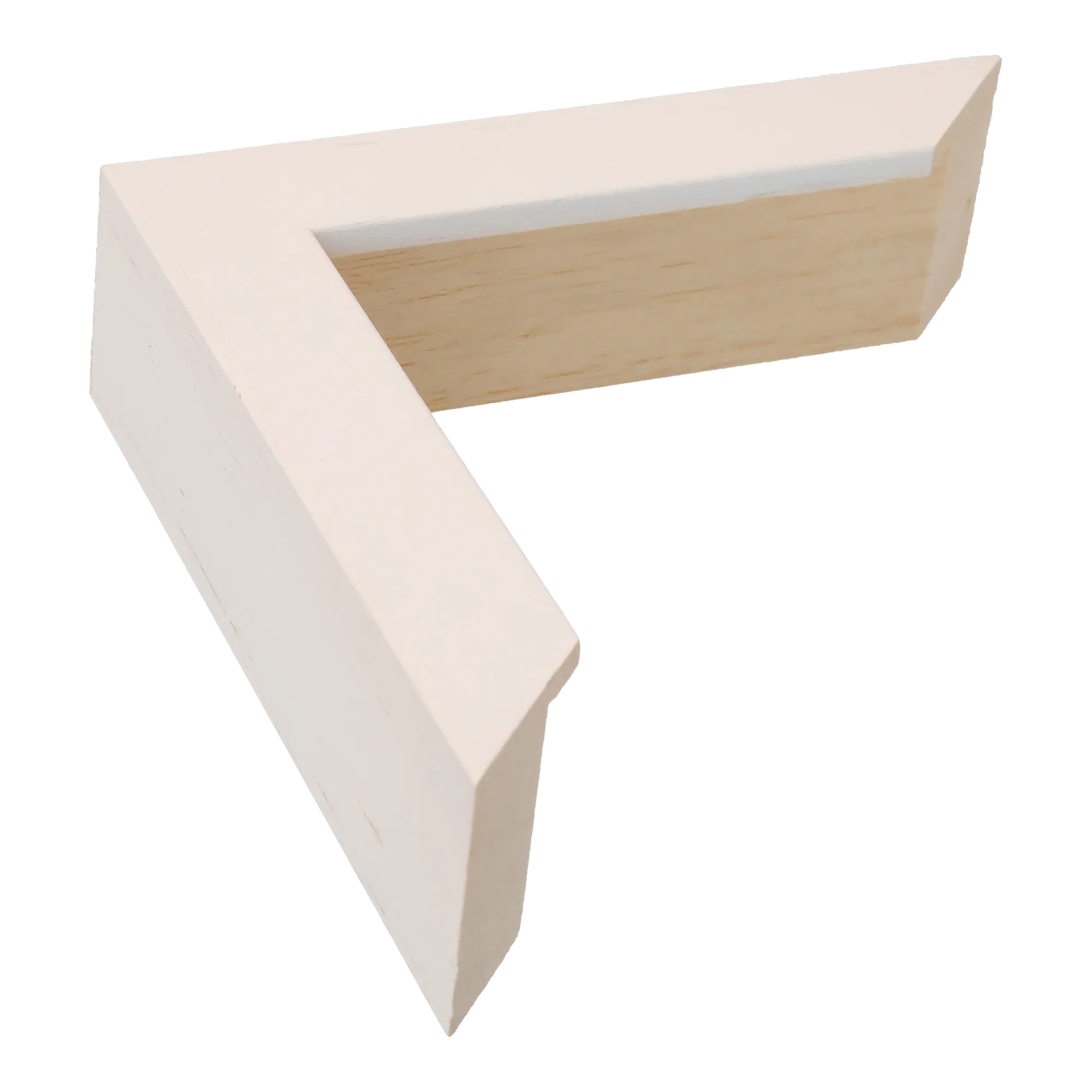 Spacer I in white grain picture frame