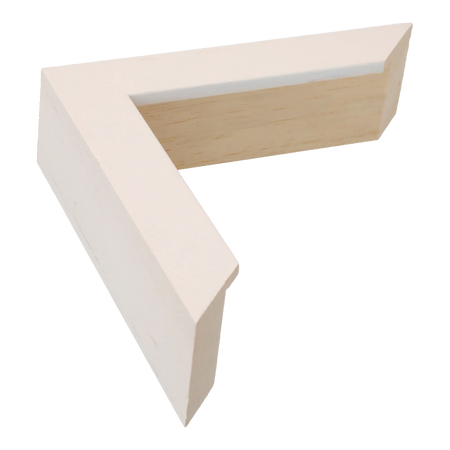 Spacer I in white grain picture frame