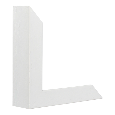Vertical view of spacer i white grain picture frame
