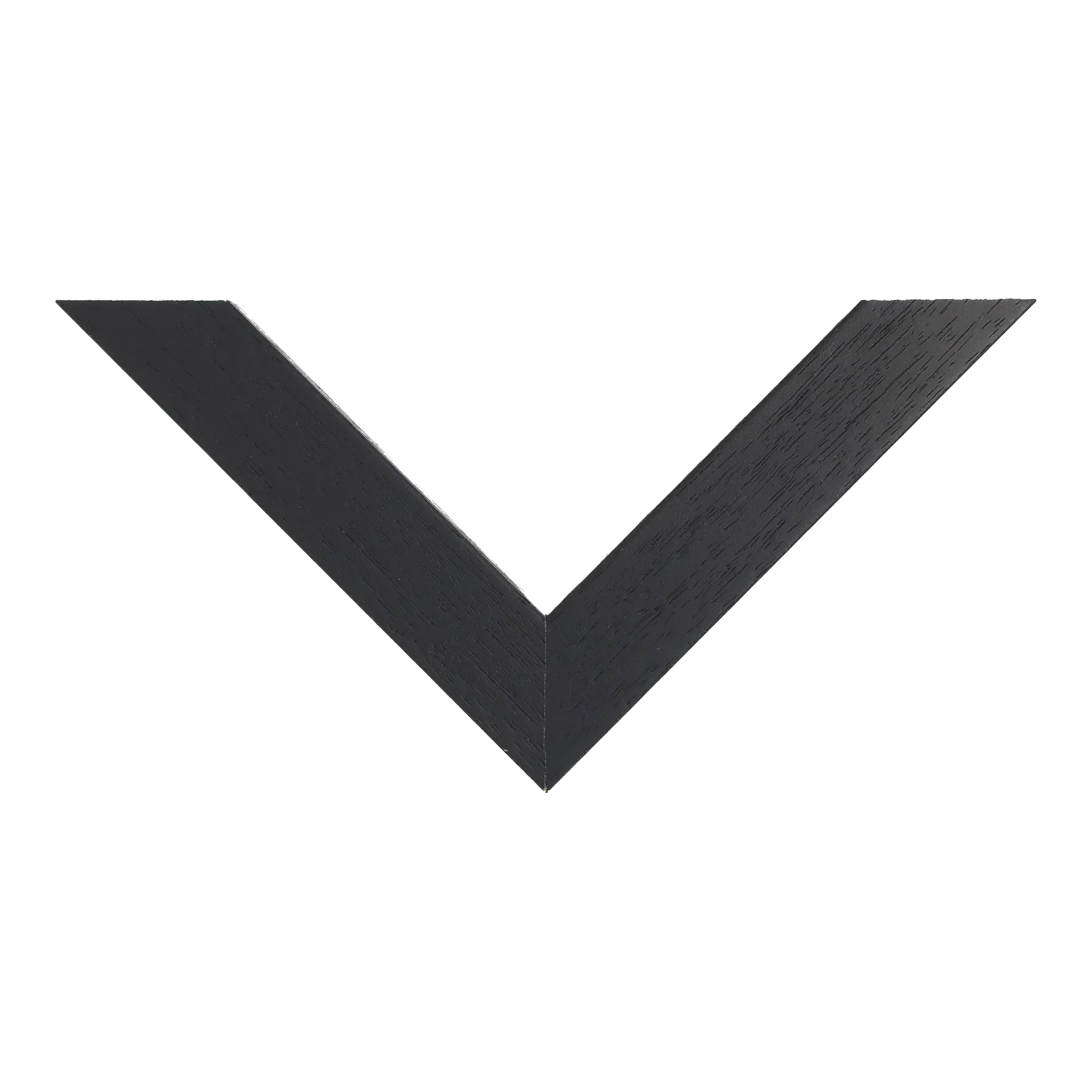 Top view of Spacer II picture frame in black grain