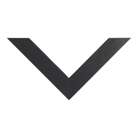 Top view of Spacer II picture frame in black grain