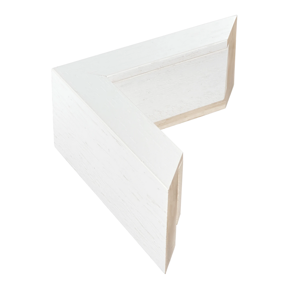 Spacer II in white & white grain picture frame