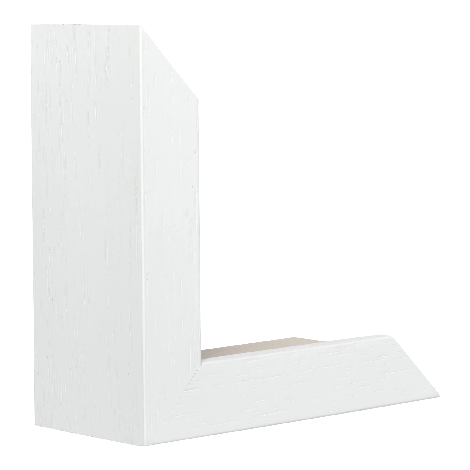 Vertical view of spacer ii white grain picture frame