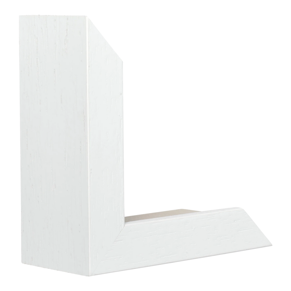 Vertical view of spacer ii white grain picture frame