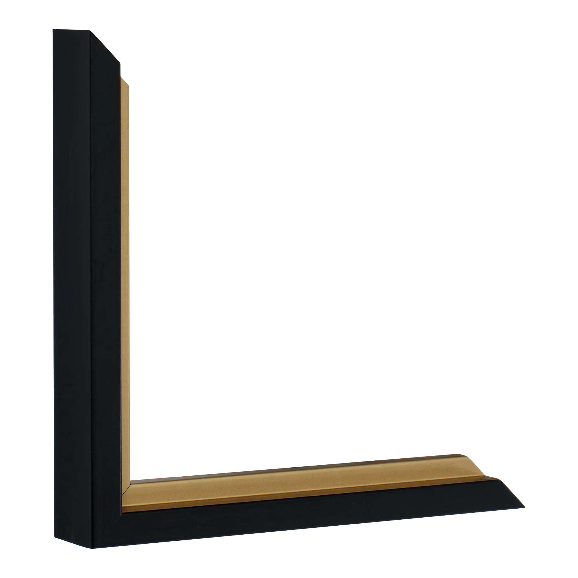 Vertical view of step black & gold picture frame