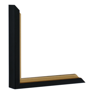 Vertical view of step black & gold picture frame