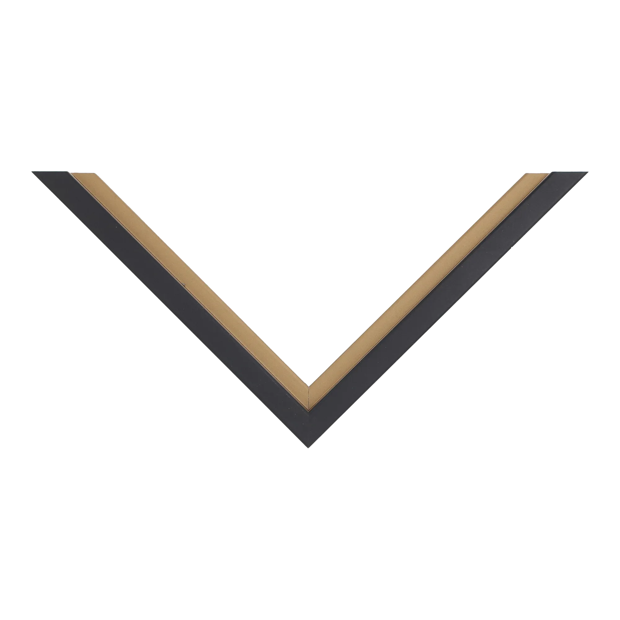 Top view of Step picture frame in black & gold