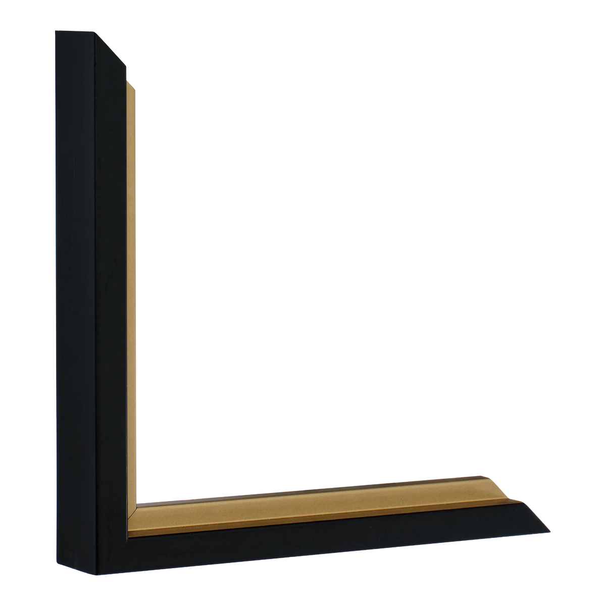 Vertical view of step black & gold picture frame