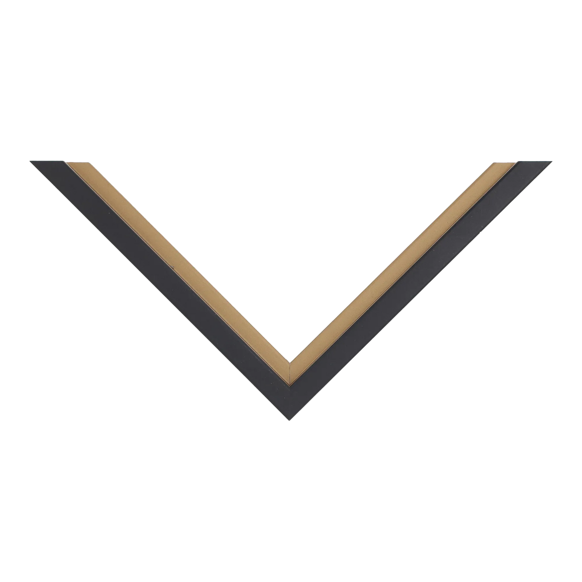 Top view of Step picture frame in black & gold