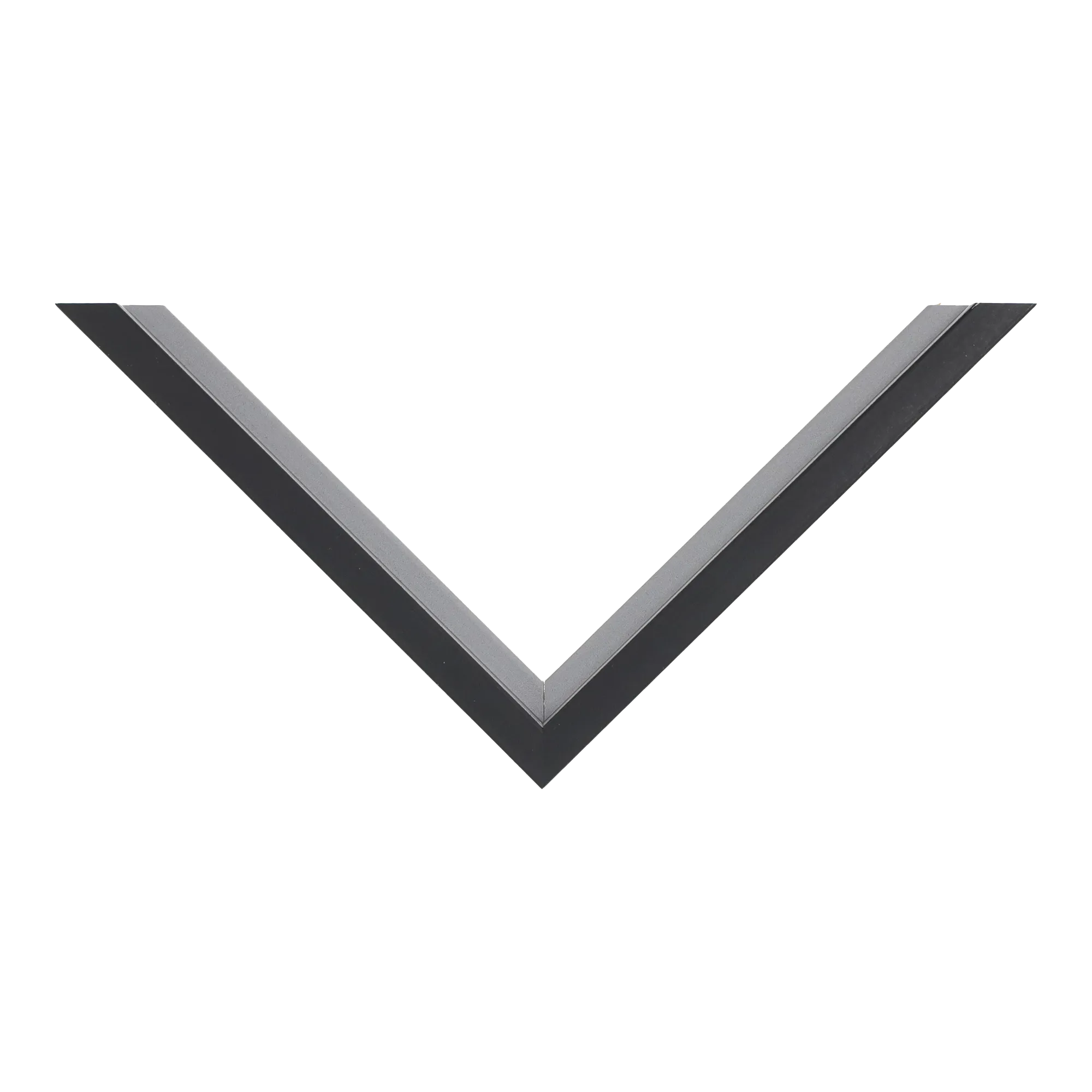 Top view of Step picture frame in black & silver