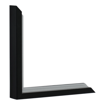 Vertical view of step black & silver picture frame