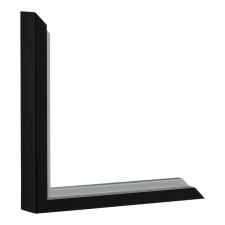 Vertical view of step black & silver picture frame