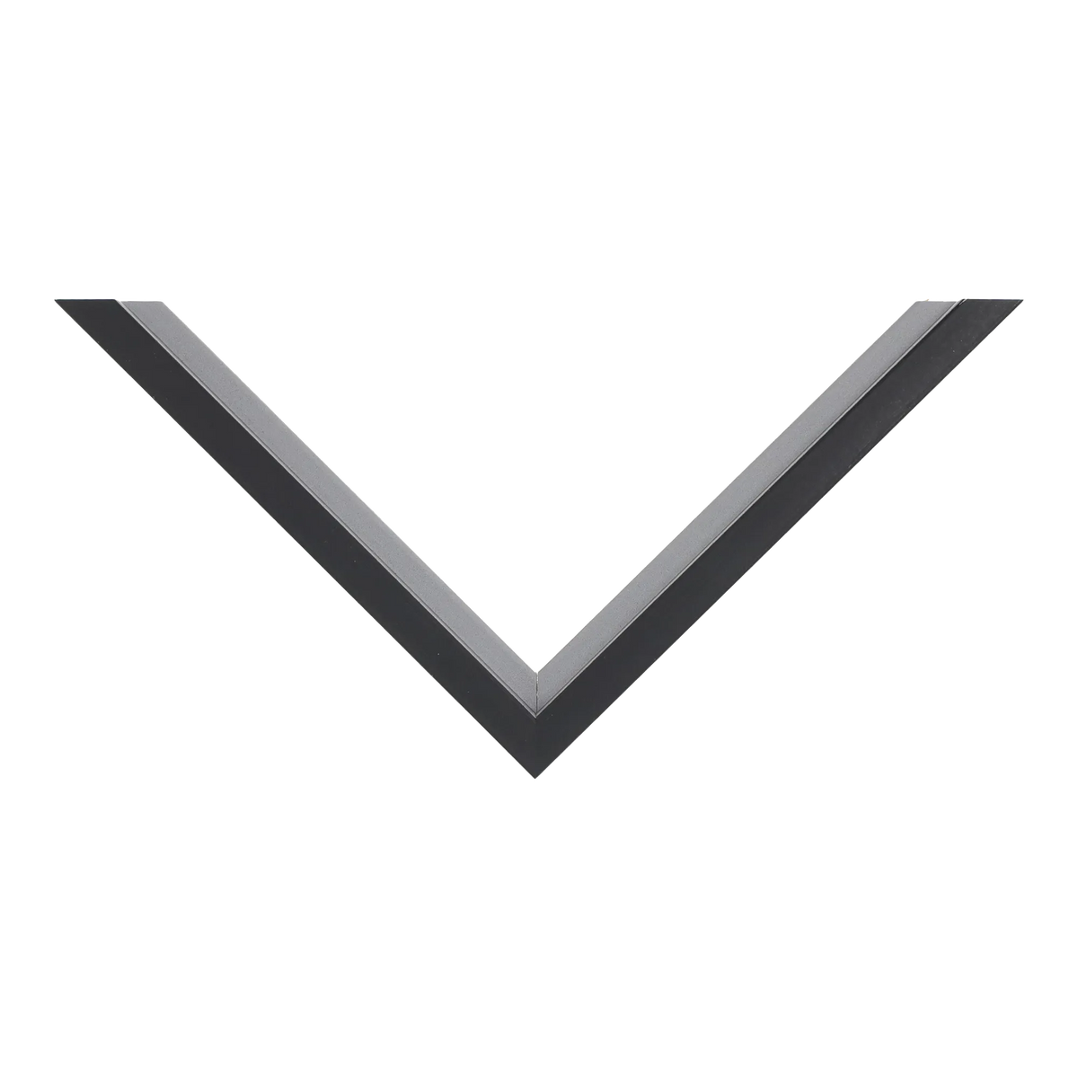 Top view of Step picture frame in black & silver