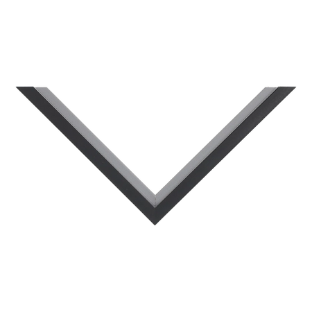 Top view of Step picture frame in black & silver