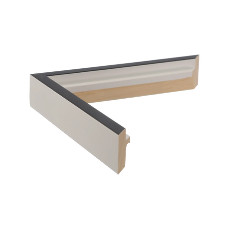 Side view of Step picture frame in black & white