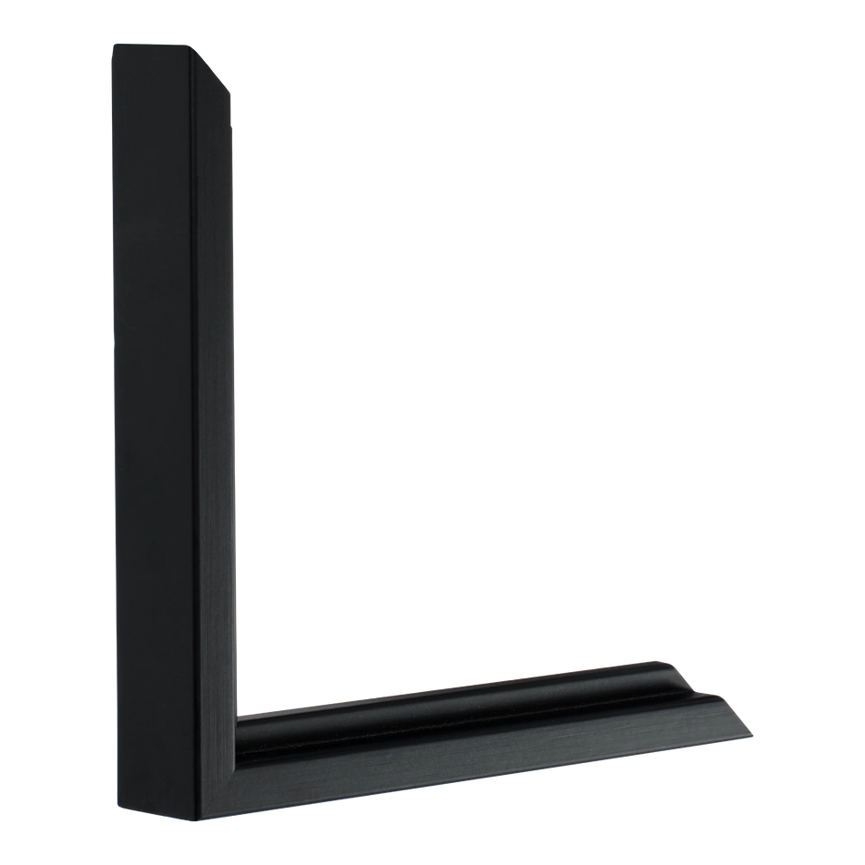 Vertical view of step black picture frame