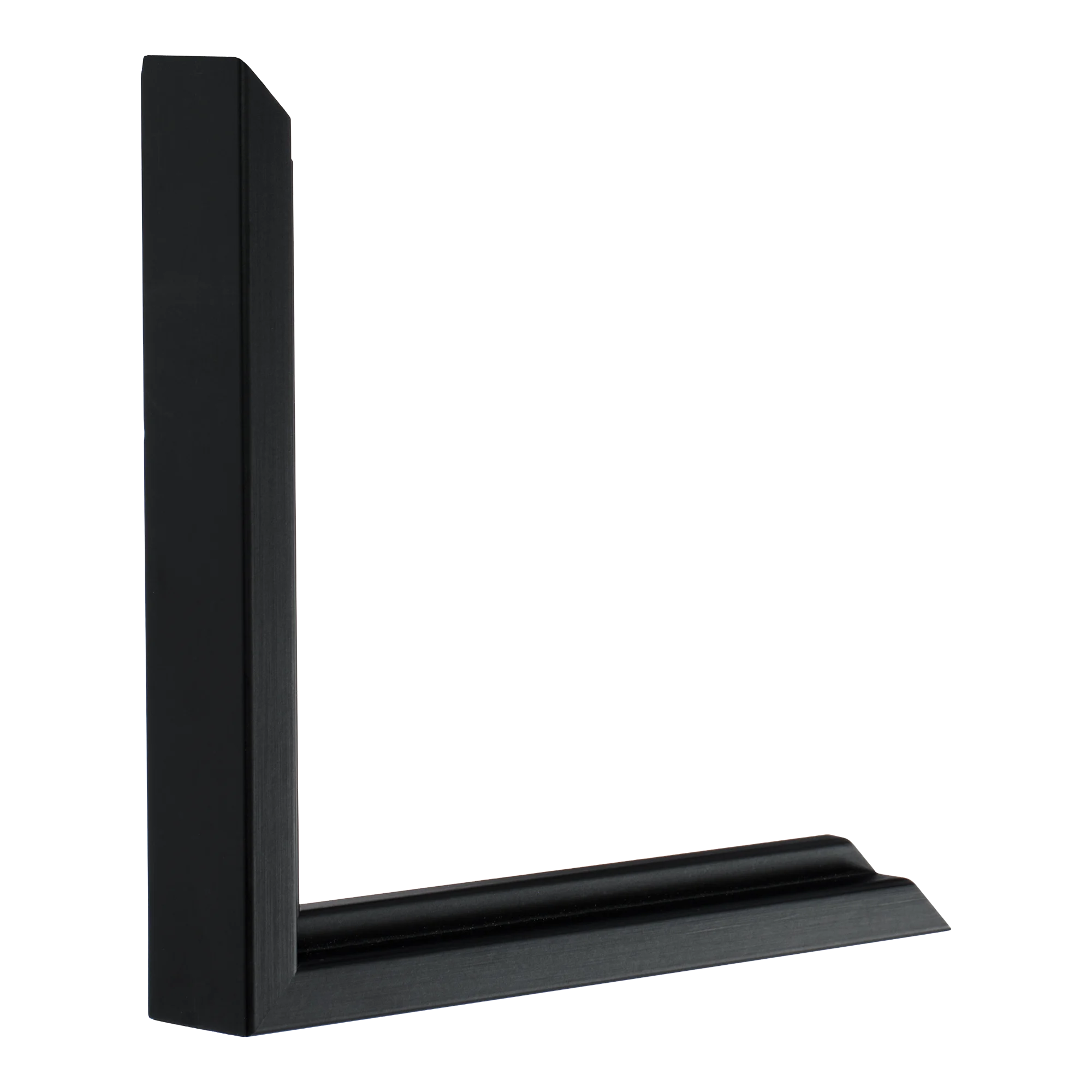 Vertical view of step black picture frame