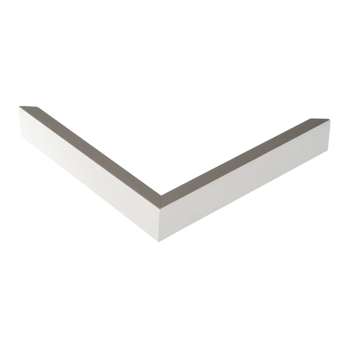 Corner view of Step in white grey picture frame