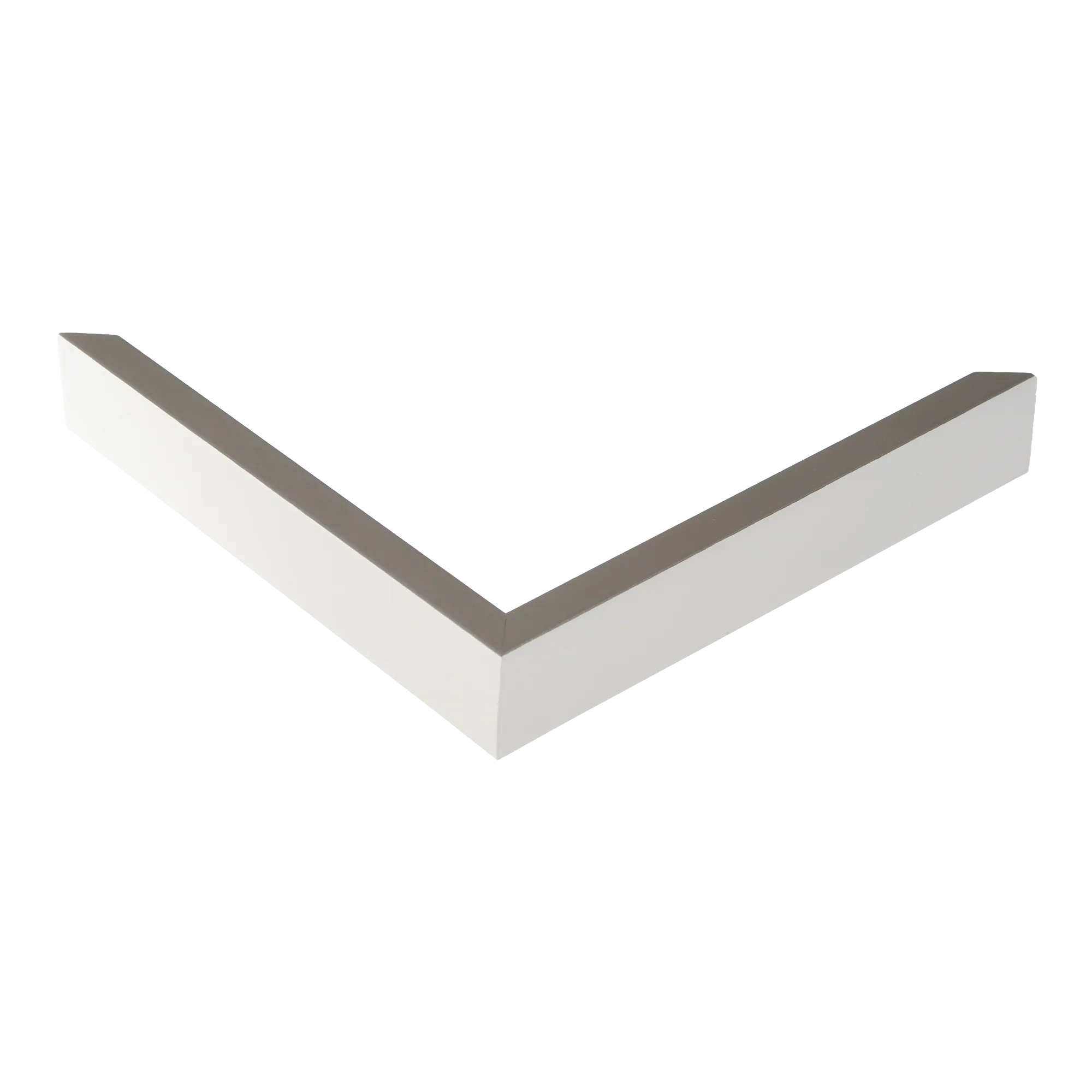 Corner view of Step in white grey picture frame