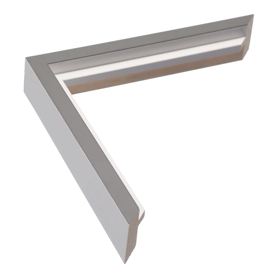 Step in white grey picture frame