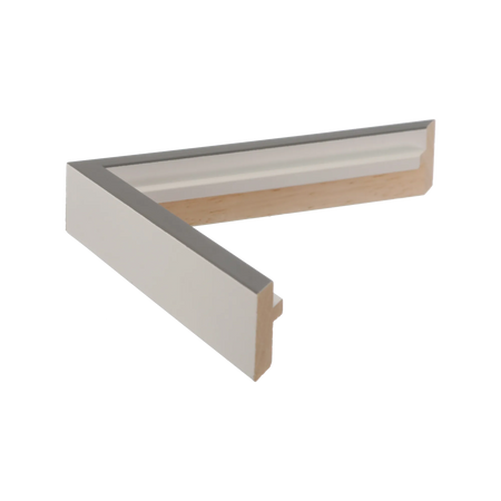 Side view of Step picture frame in white grey