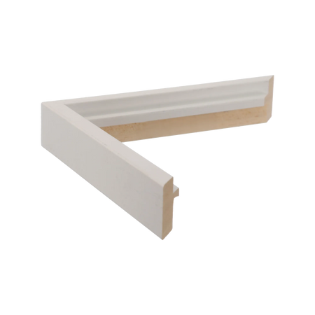 Side view of Step picture frame in white