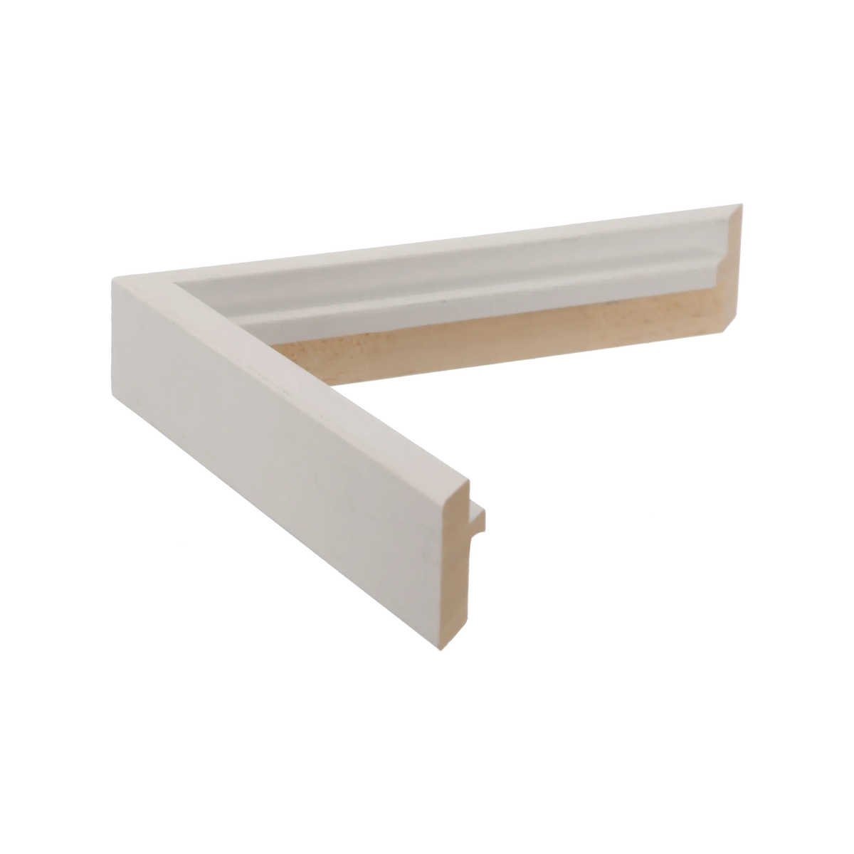 Side view of Step picture frame in white