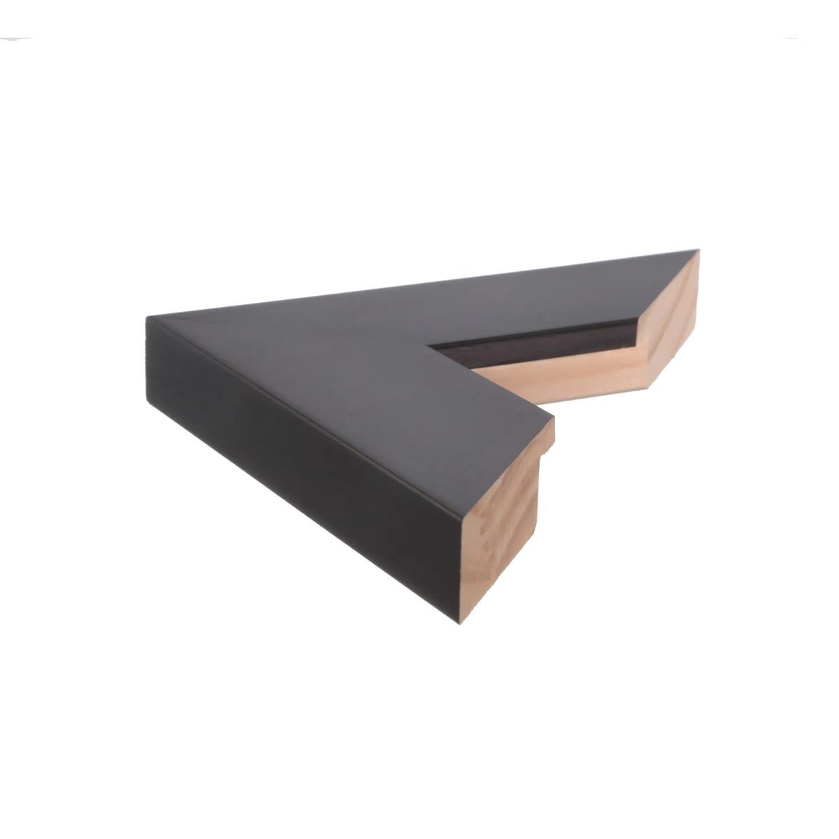 Side view of Strata picture frame in black