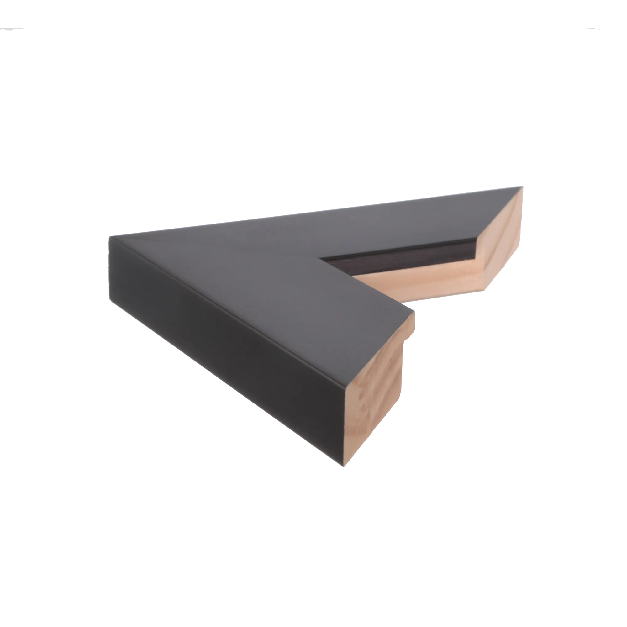 Side view of Strata picture frame in black