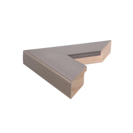 Side view of Strata picture frame in brushed pewter