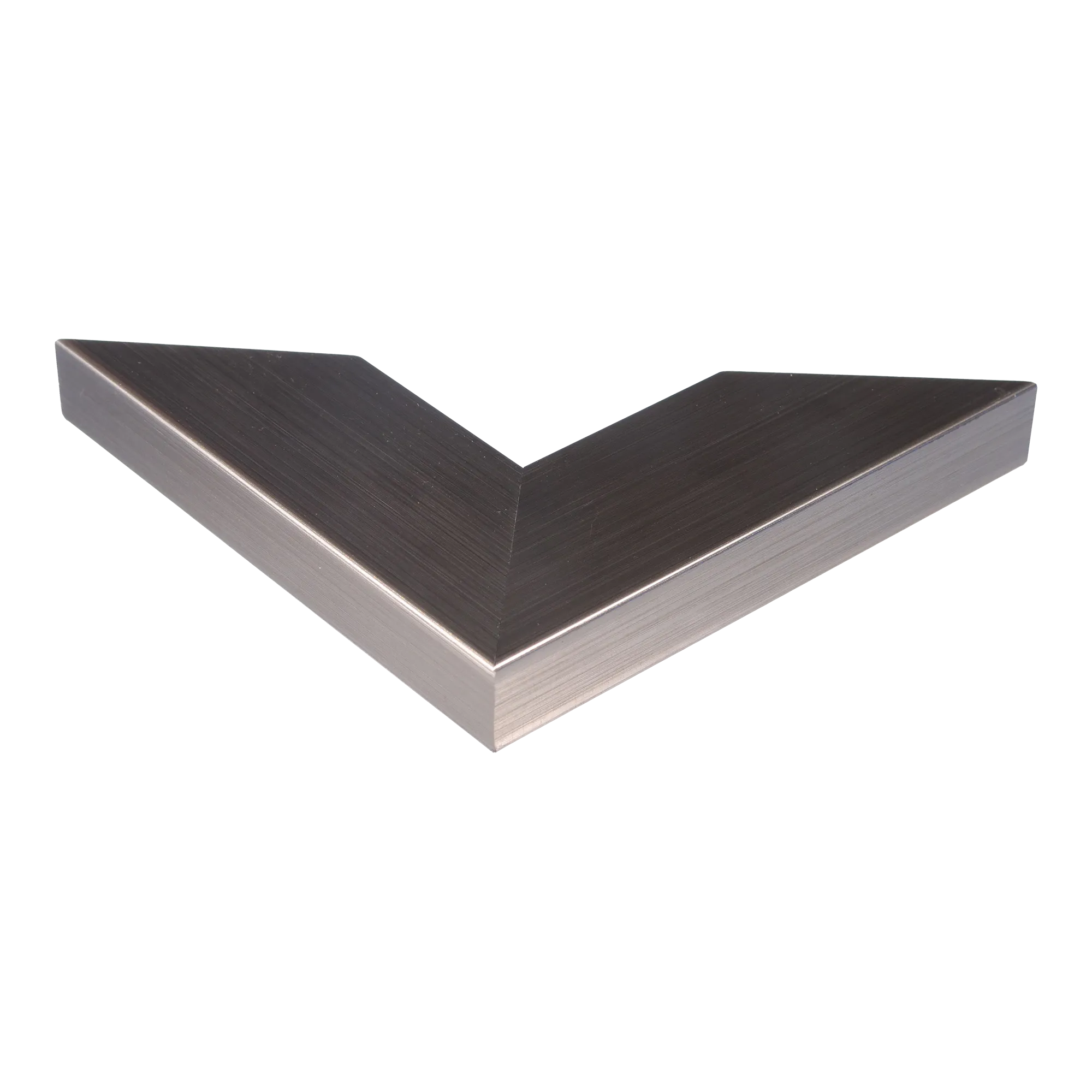 Corner view of Strata in brushed pewter picture frame