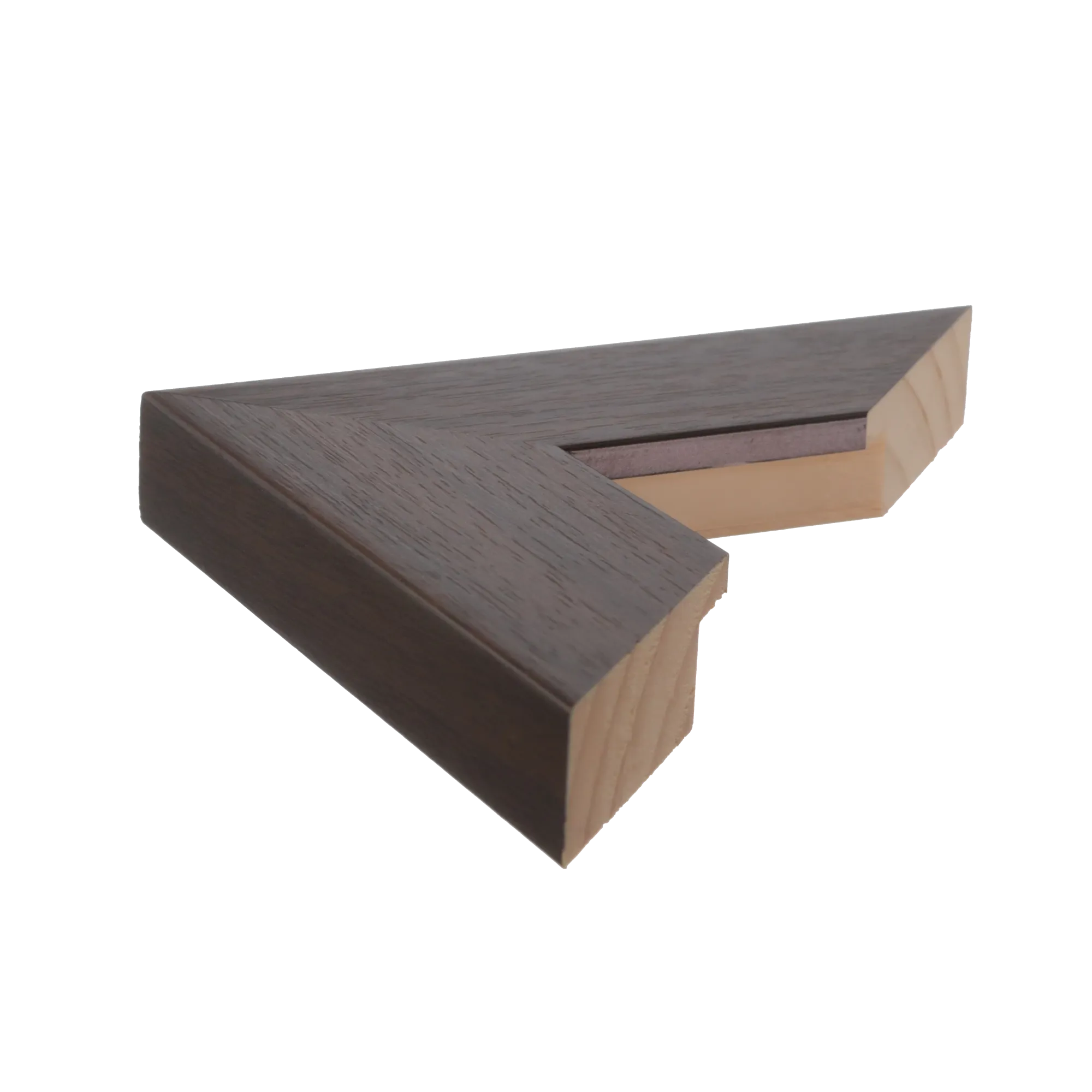 Side view of Strata picture frame in brown