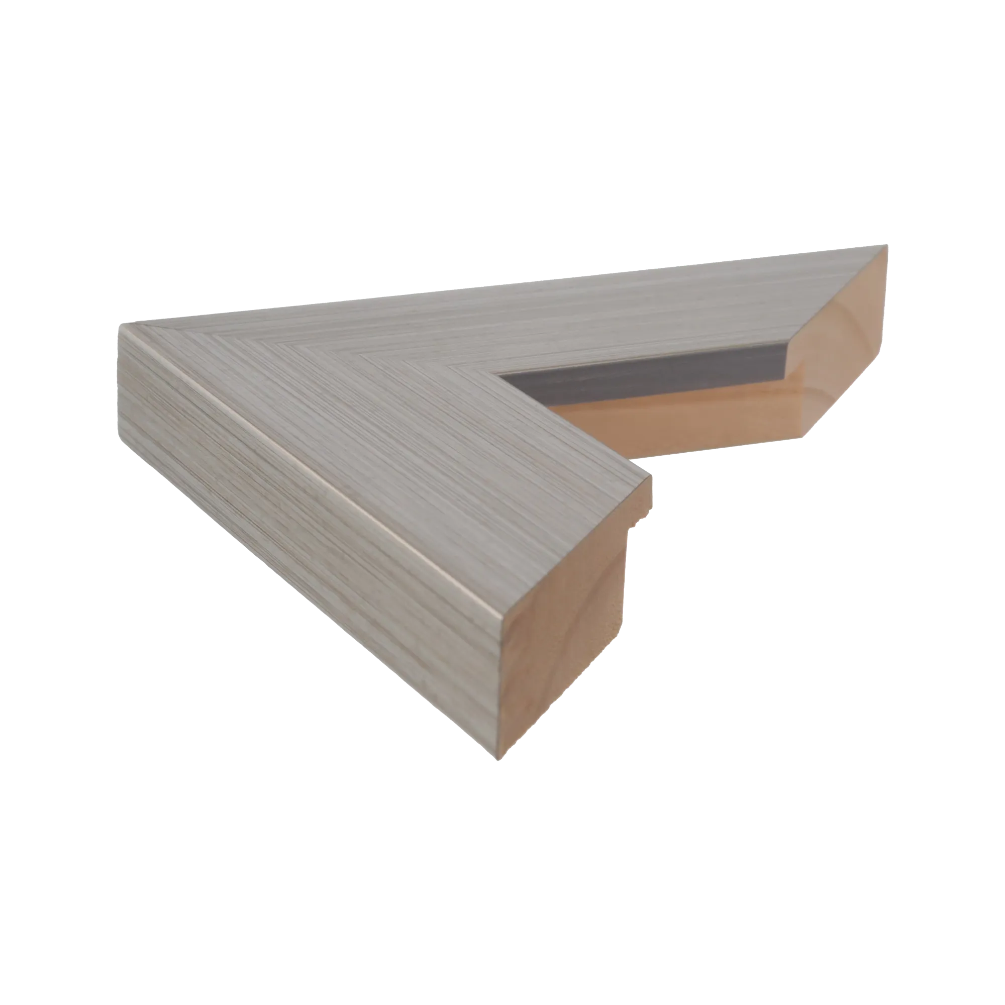 Side view of Strata picture frame in brushed silver