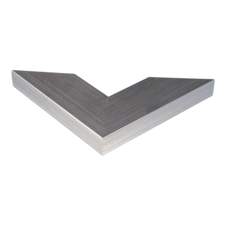 Corner view of Strata in brushed silver picture frame