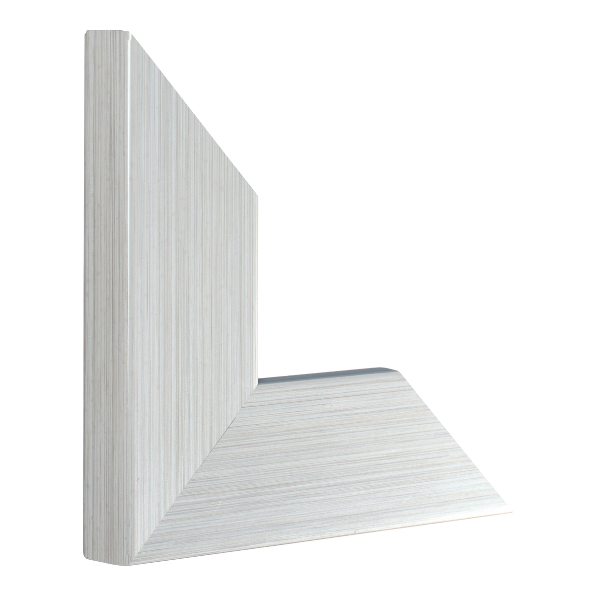 Vertical view of strata brushed silver picture frame