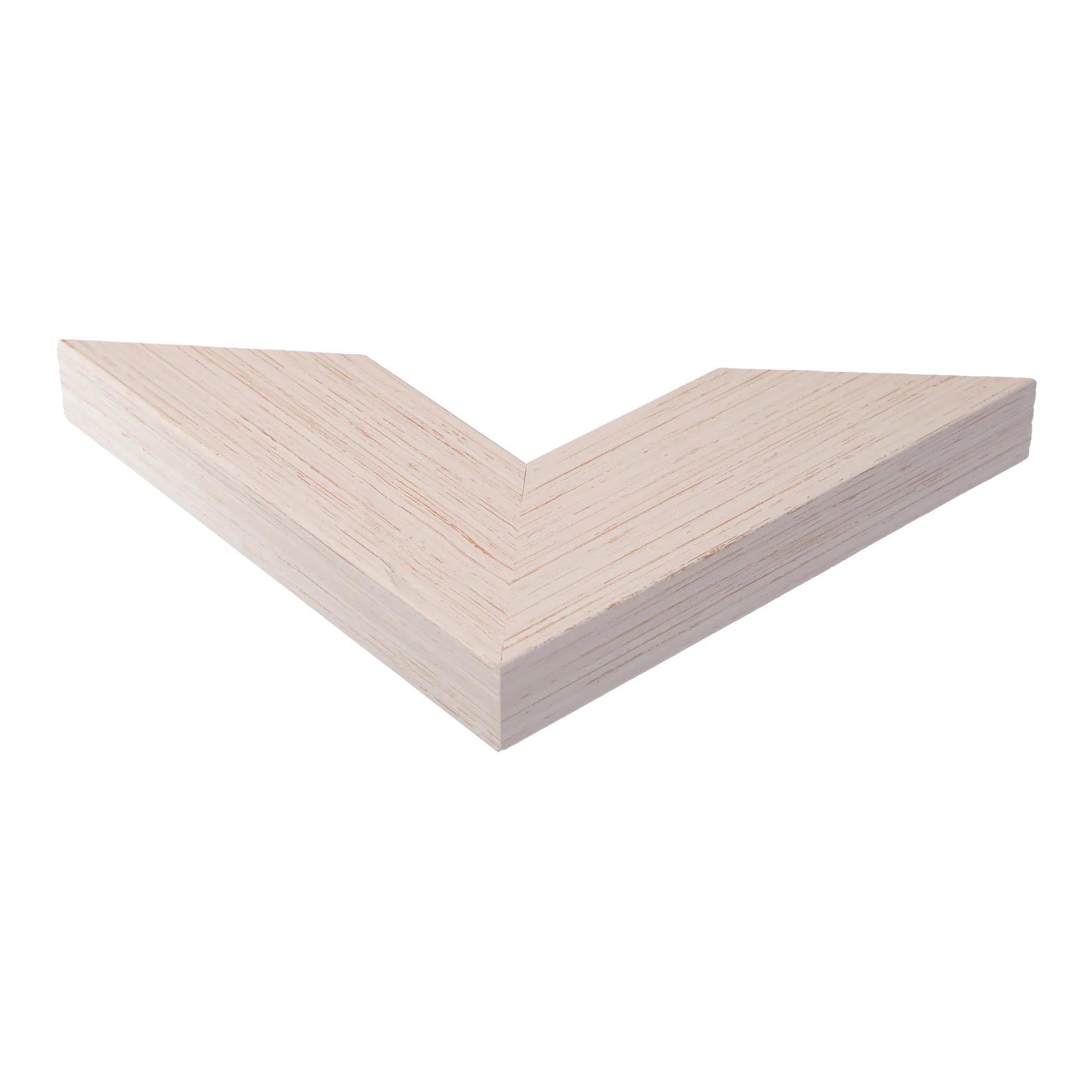 Corner view of Strata in brushed white picture frame