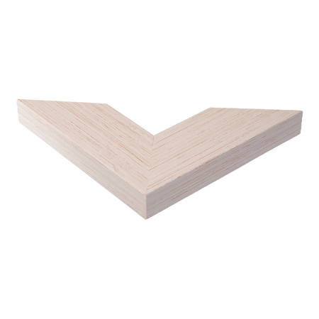 Corner view of Strata in brushed white picture frame