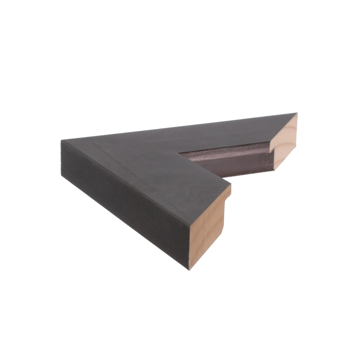 Side view of Strata picture frame in chocolate