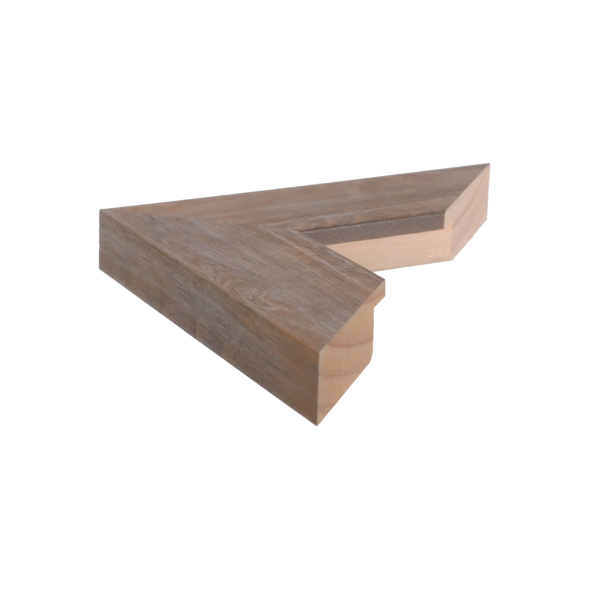 Side view of Strata picture frame in honey