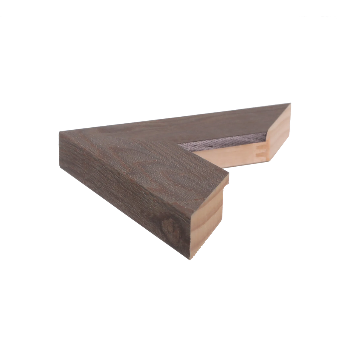 Side view of Strata picture frame in mink