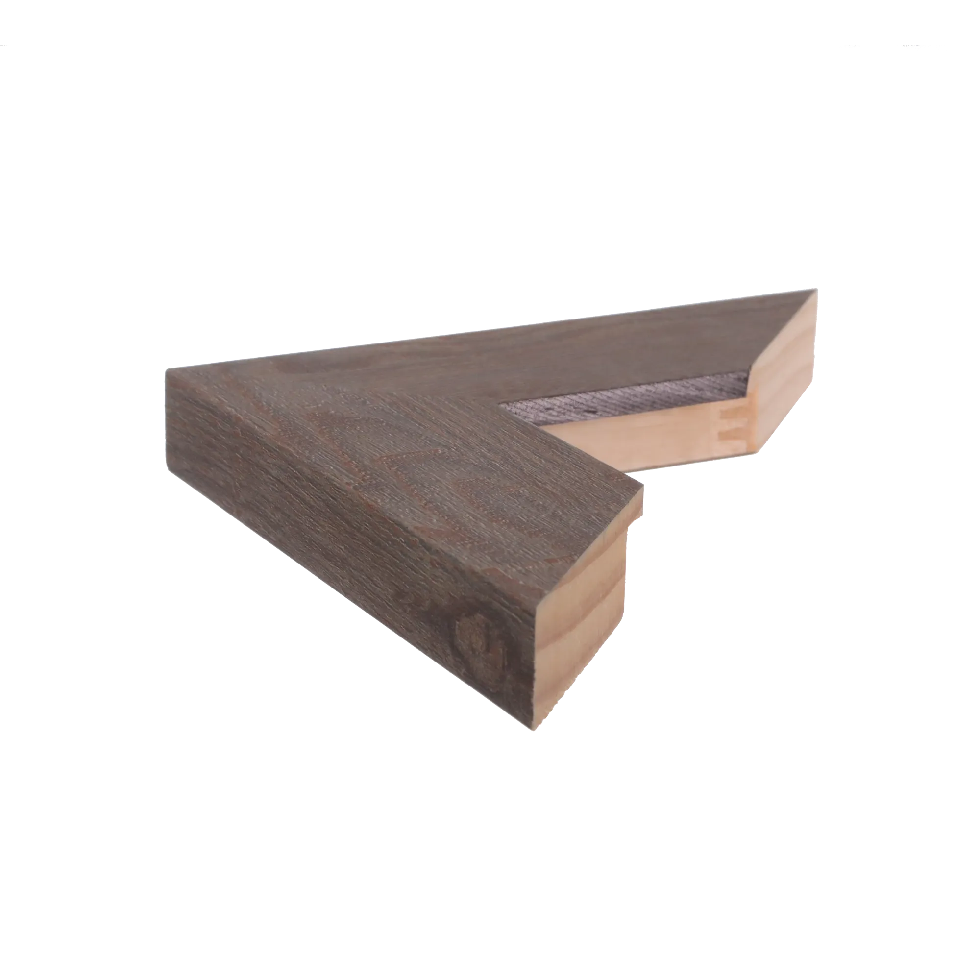 Side view of Strata picture frame in mink