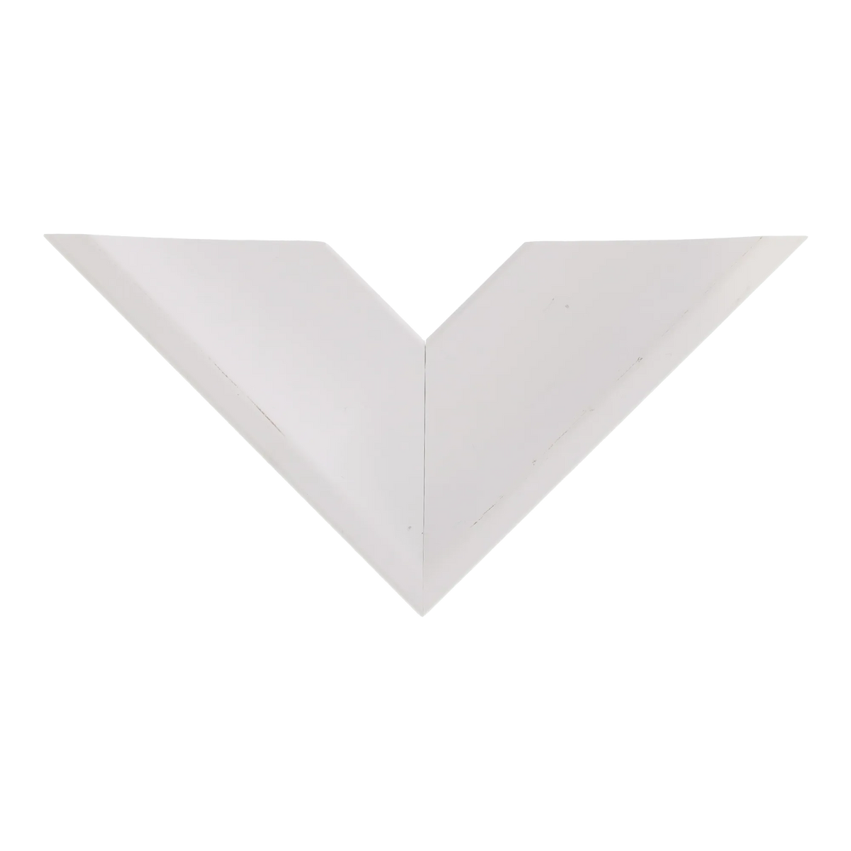 Top view of Swoop picture frame in white