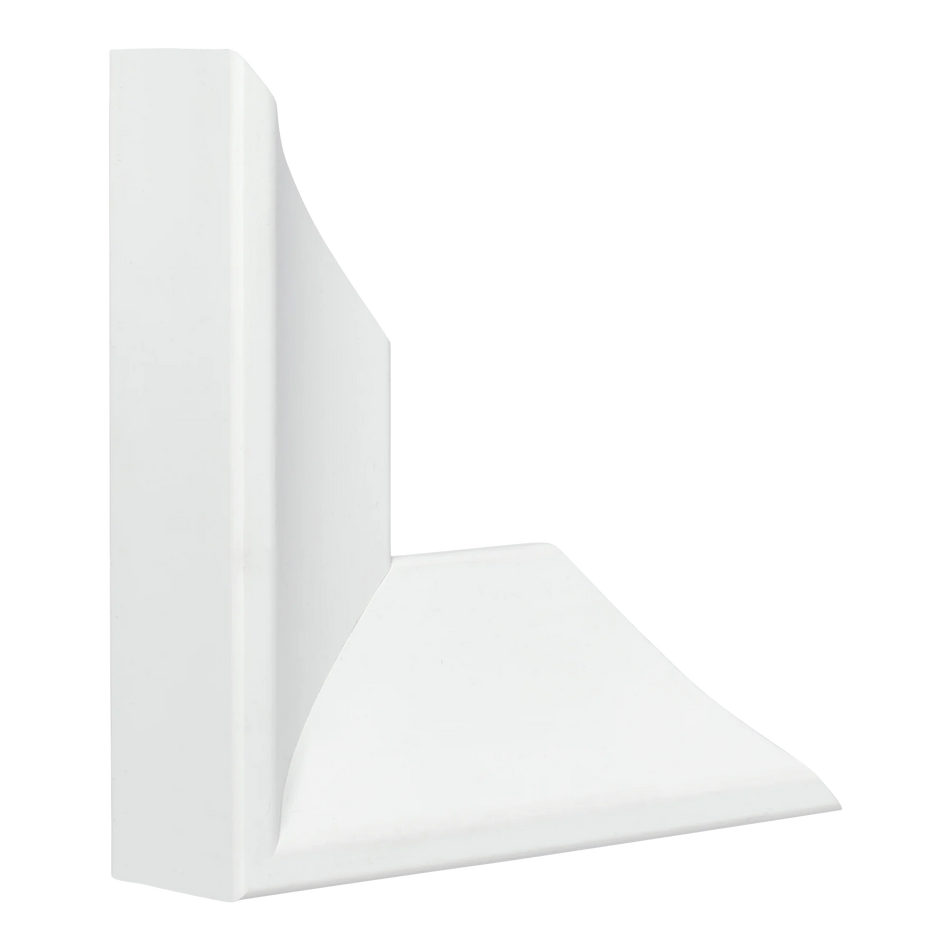 Vertical view of swoop white picture frame