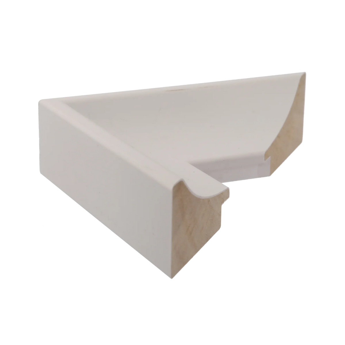 Side view of Swoop picture frame in white