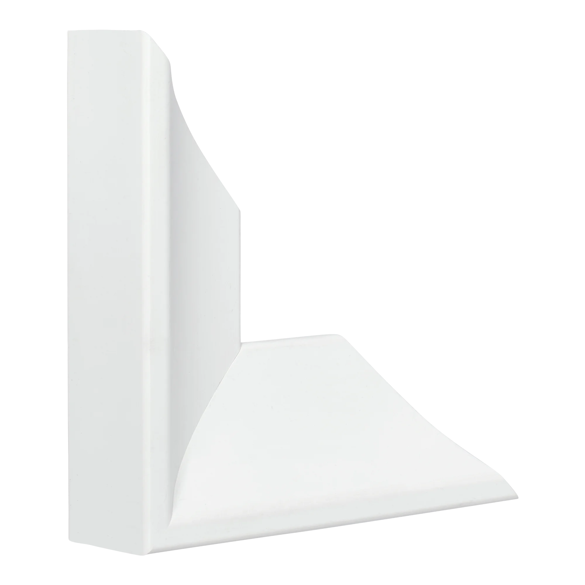Vertical view of swoop white picture frame