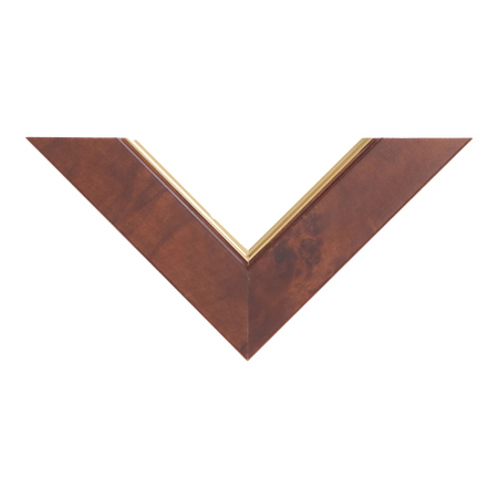 Top view of Waldorf picture frame in gold & walnut