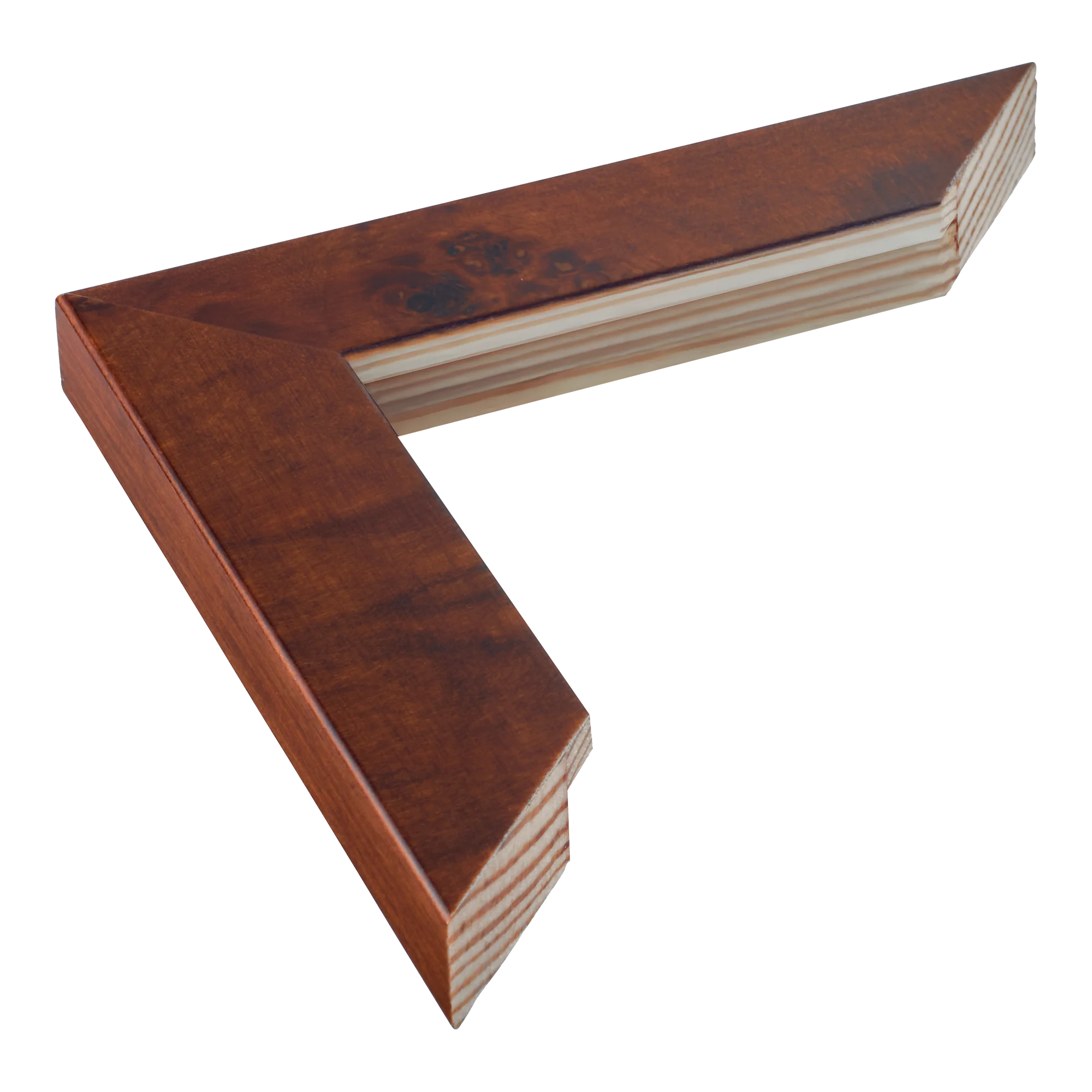 Side view of Waldorf picture frame in walnut
